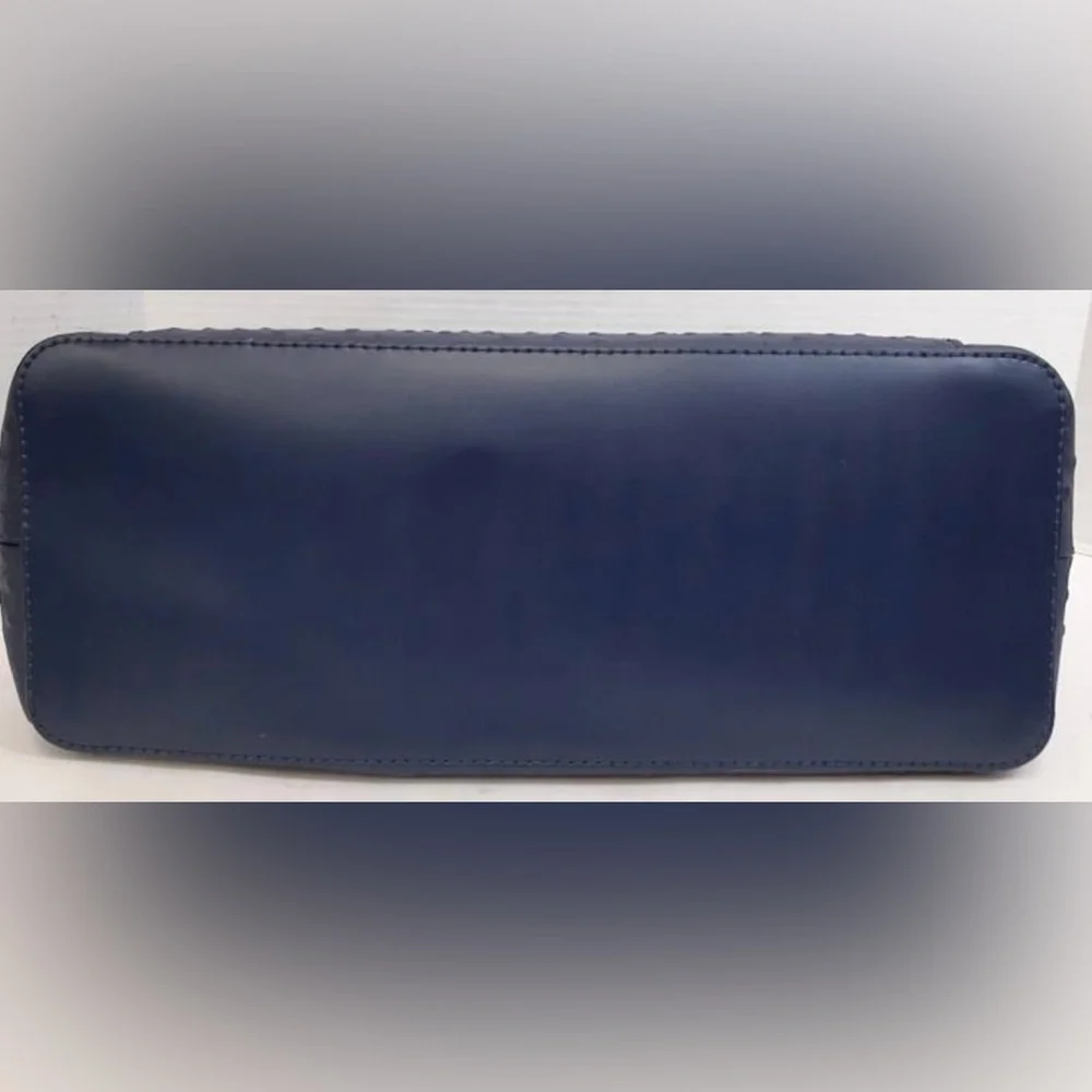 Authentic Kate Spade Blue Leather Halsey la vita Ostrich Handbag and wallet - Picture 13 of 16